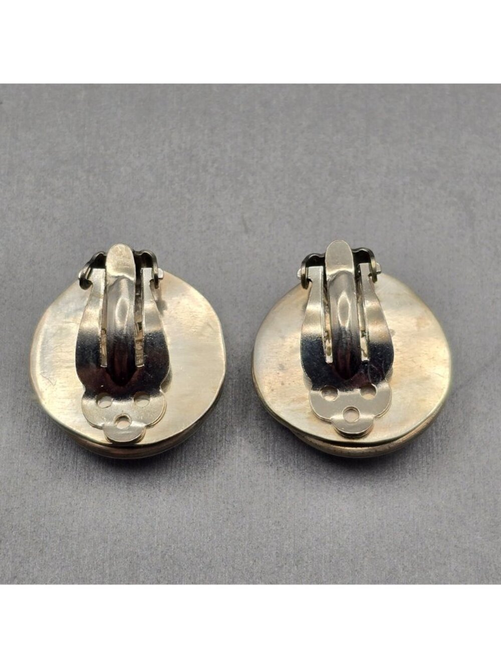 Taxco Sterling Silver Dome Clip On Earrings Mexico TA-105 Twisted Border 17.65g - Picture 2 of 9